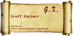 Greff Kazimir névjegykártya